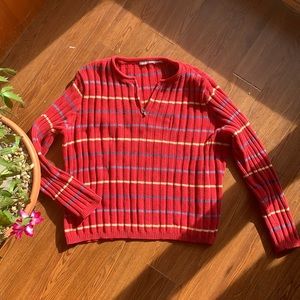 Cute Red Striped Sweater